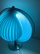 Lampe vintage 1980 Kare Moon bleue design - 37 cm