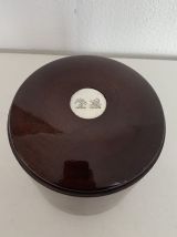 Pot à tabac vintage 1960 tabatière bois écusson Stewart pipe