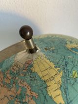 Globe vintage 1969 terrestre tripode verre Taride mappemonde