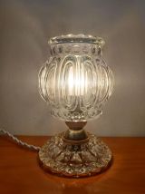 Lampe à poser verre et laiton art déco 