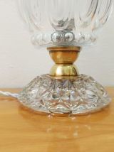 Lampe à poser verre et laiton art déco 
