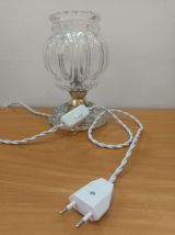 Lampe à poser verre et laiton art déco 