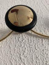 Portemanteau vintage 1960 doré or noir 3 patères état neuf -