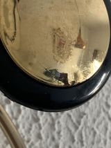 Portemanteau vintage 1960 doré or noir 2 patères état neuf -