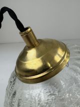 PAIRE D’ANCIENNES SUSPENSIONS RONDES EN VERRE VINTAGE 