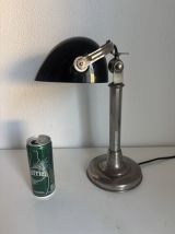 Lampe vintage 1930 Pirouett Art Déco opaline noire - 45 cm