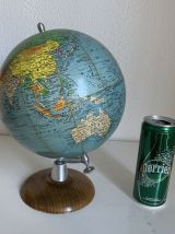 Globe terrestre vintage 1960 Girard et Barrère bois mappemon