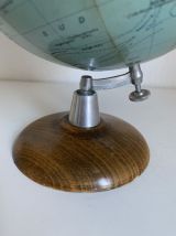 Globe terrestre vintage 1960 Girard et Barrère bois mappemon