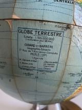 Globe terrestre vintage 1960 Girard et Barrère bois mappemon