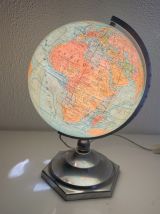 Globe terrestre J.Forest verre vintage 1950 mappemonde - 37 