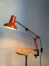Lampe vintage 1970 bureau architecte RDA (DDR - GDR) rouge -