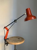 Lampe vintage 1970 bureau architecte RDA (DDR - GDR) rouge -