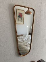 Miroir vintage 1960 rétroviseur asymétrique forme libre doré