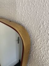 Miroir vintage 1960 rétroviseur asymétrique forme libre doré