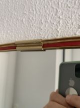 Miroir vintage 1960 rétroviseur asymétrique forme libre doré