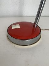 Lampe vintage 1960 bureau Veneta Lumi Italie rouge - 35 cm