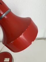 Lampe vintage 1960 bureau Veneta Lumi Italie rouge - 35 cm