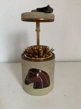 Porte-cigarettes vintage 1960 Longchamp daim cheval sable - 