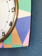 Horloge formica vintage pendule murale silencieuse "Japy"