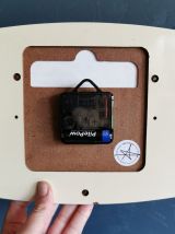 Horloge formica vintage pendule murale silencieuse "Japy"