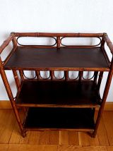 Etagère en rotin vintage 1960 