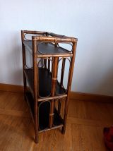 Etagère en rotin vintage 1960 