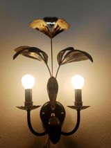 Applique feuille Hollywood Regency noir et doré 