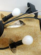 Applique feuille Hollywood Regency noir et doré 