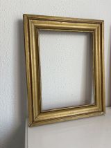 Paire de cadres bois dorés anciens pour tableau ou estampe -