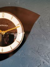 Horloge formica vintage pendule murale silencieuse Bayard
