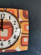 Horloge vintage pendule murale silencieuse "Japy seventies"