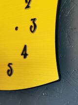 Horloge formica vintage pendule murale silencieuse "Jaune"