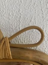 Miroir vintage 1970 pomme rotin osier fruit - 35 x 32 cm