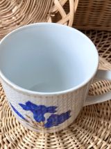 Mug grande tasse fleur bleue 