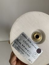 Lampe  vintage 1970 Athéna Georgia Jacob drapée saumonée - 5