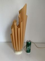 Lampe  vintage 1970 Athéna Georgia Jacob drapée saumonée - 5