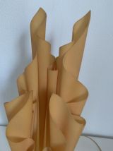 Lampe  vintage 1970 Athéna Georgia Jacob drapée saumonée - 5