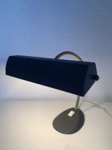 Lampe vintage 1960 de banquier Aluminor noire dorée bureau -
