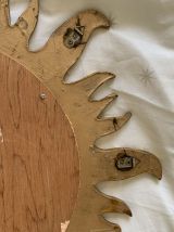 Miroir vintage 1960 soleil or résine sorcière - 49 cm