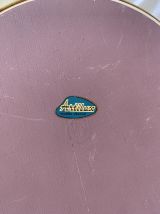 Miroir vintage 1960 oeil de sorcière velours turquoise solei