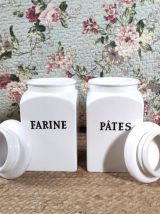 Lot de 6 pots de conservation alimentaire en faïence 