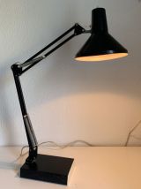 Lampe vintage 1970 d'architecte Twist noire bureau - 70 cm