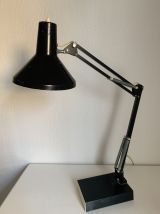 Lampe vintage 1970 d'architecte Twist noire bureau - 70 cm