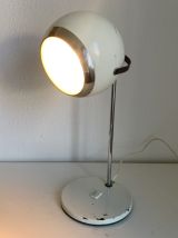 Grande lampe vintage 1960 eyeball blanche mid-century bureau