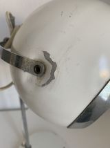 Grande lampe vintage 1960 eyeball blanche mid-century bureau