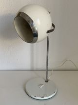 Grande lampe vintage 1960 eyeball blanche mid-century bureau