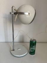 Grande lampe vintage 1960 eyeball blanche mid-century bureau