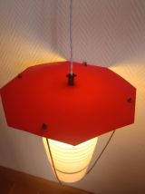 Suspension vintage verre et Plexiglas 1960 