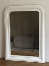 Miroir Louis Philippe fin 19ème. Blanc. 80x60.