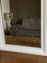 Miroir Louis Philippe fin 19ème. Blanc. 80x60.